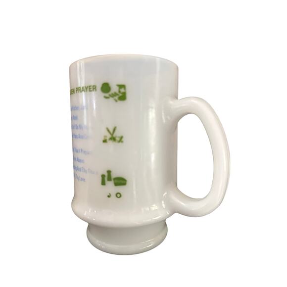 Vintage Milk Glass Mug My Kitchen Prayer  60's Cup, Request for Blessings - Picture 4 of 6